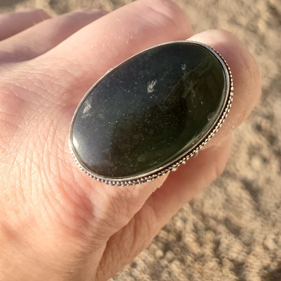 New Nephrite Jade 925 Silver Ring. - Picture 12 of 16